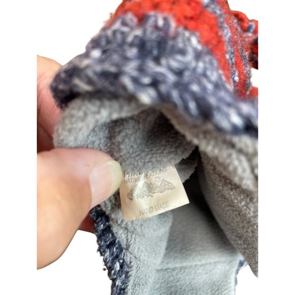 Native Creation Handmade gray red wool Earflap winter hat SKU 9173 - Picture 12 of 14